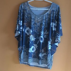 blue rhinestone shirt